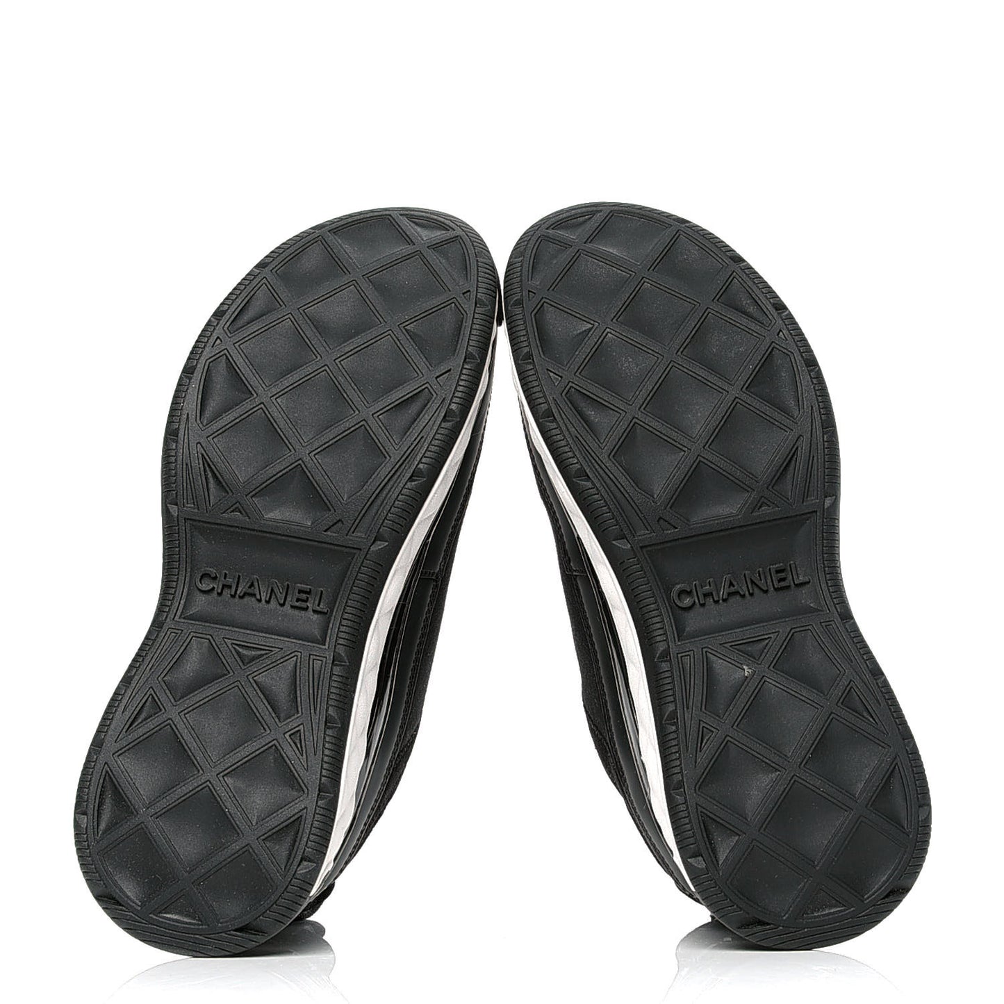 Velvet Calfskin Mixed Fibers CC Sneakers 36 Black