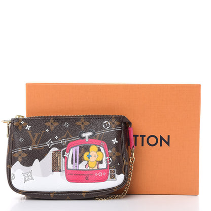 Louis Vuitton Monogram 2019 Christmas Animation Mini Courchevel Pochette Accessories Fuchsia 8 of 8