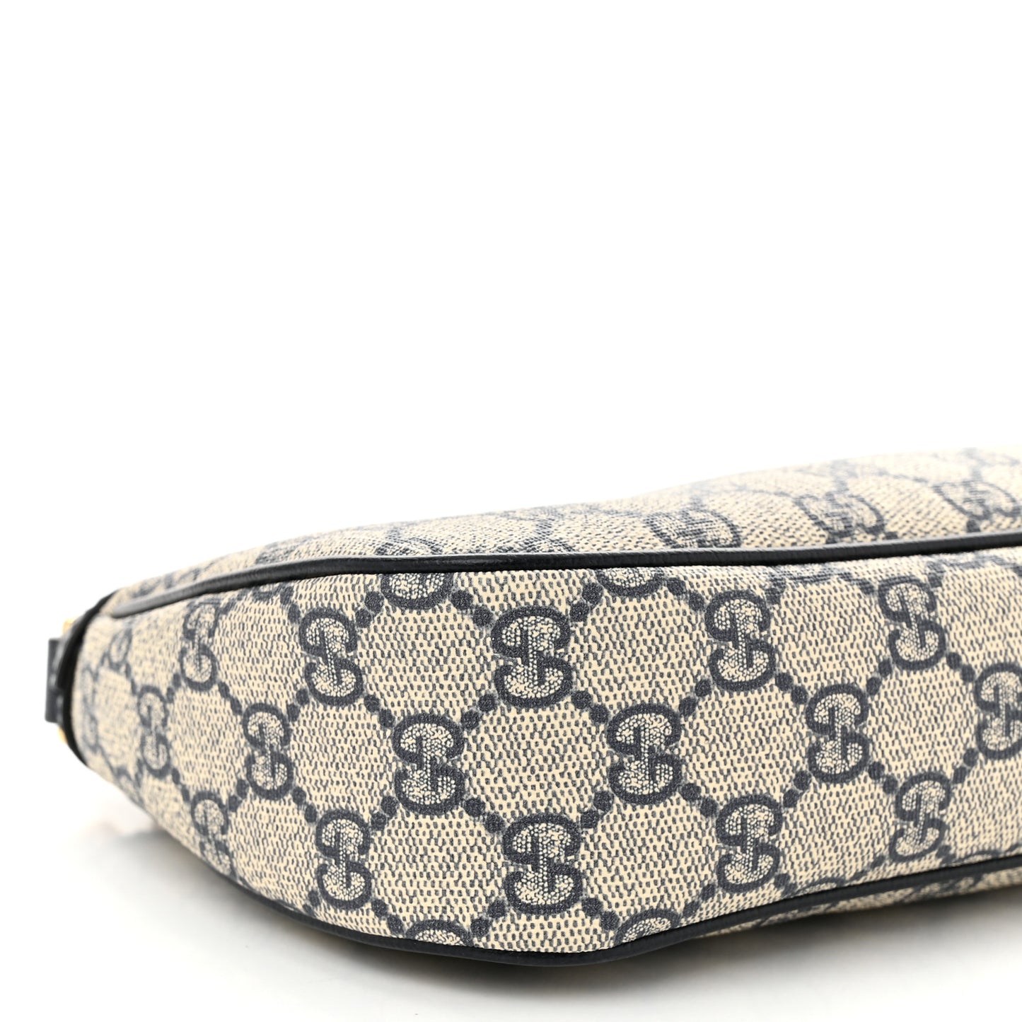 GG Supreme Monogram Textured Dollar Calfskin Web Small Ophidia GG Handbag Beige Blue