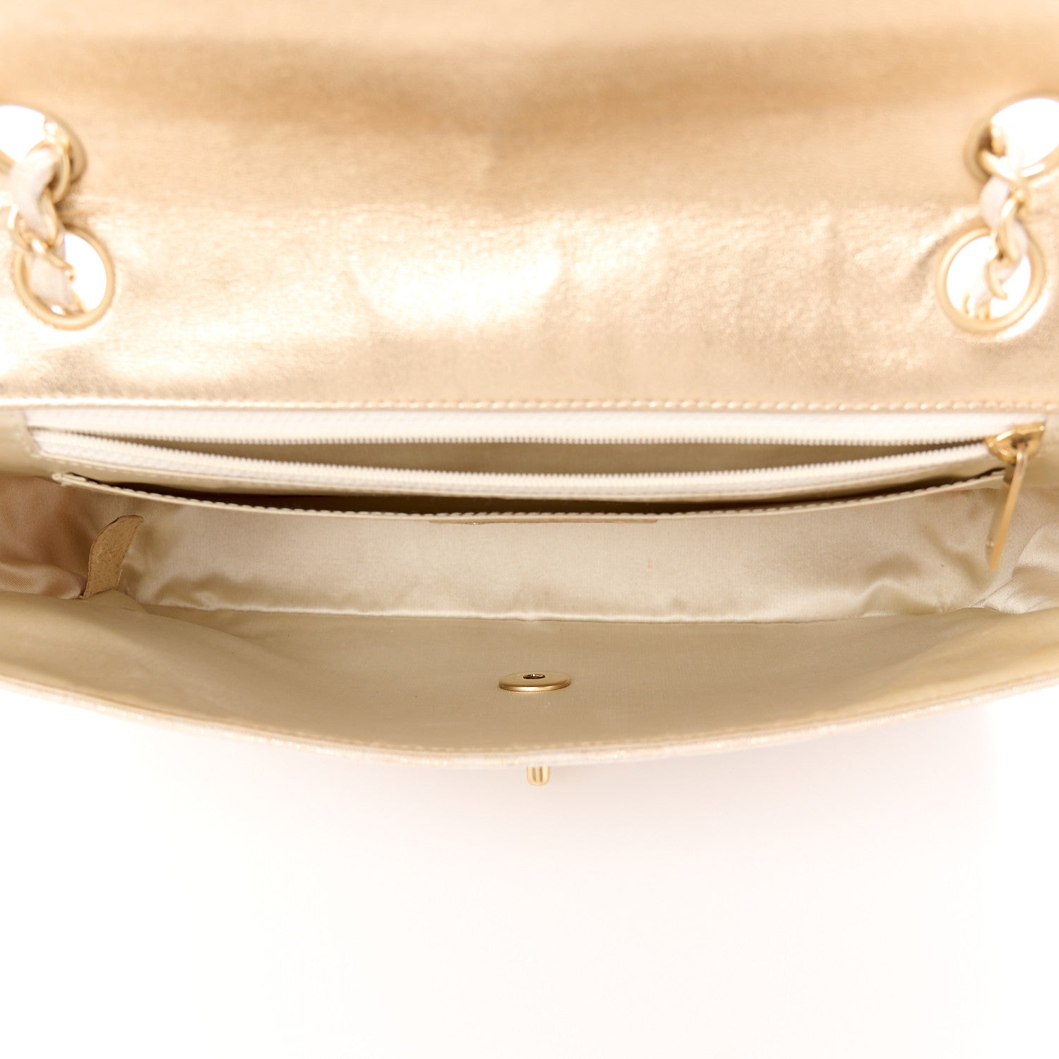 Chanel Metallic Nylon Medium Travel Flap Light Gold 5 of 13