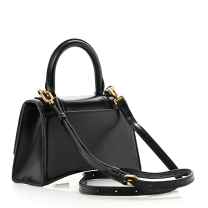 Balenciaga Shiny Box Calfskin Hourglass Top Handle Bag XS Black 2 of 21