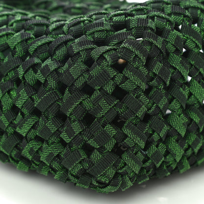 Fendi Fabric Jacquard F is Fendi FF 1974 Woven Knotted Mini Mon Tresor Bucket Bag Verde Black 9 of 10