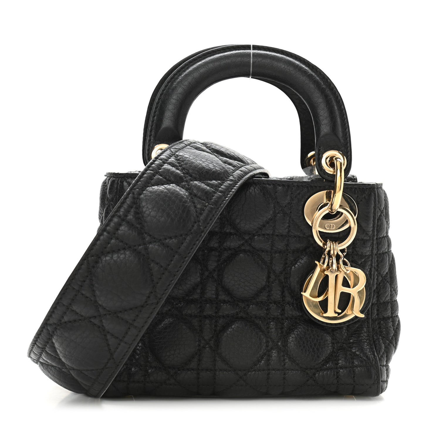 Calfskin Cannage Mini Lady Dior Black