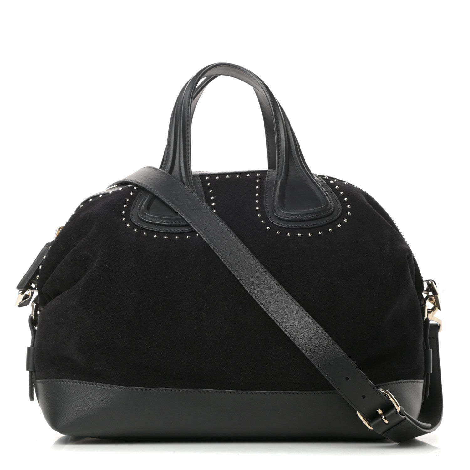 Givenchy Suede Calfskin Studded Medium Nightingale Black 1 of 10