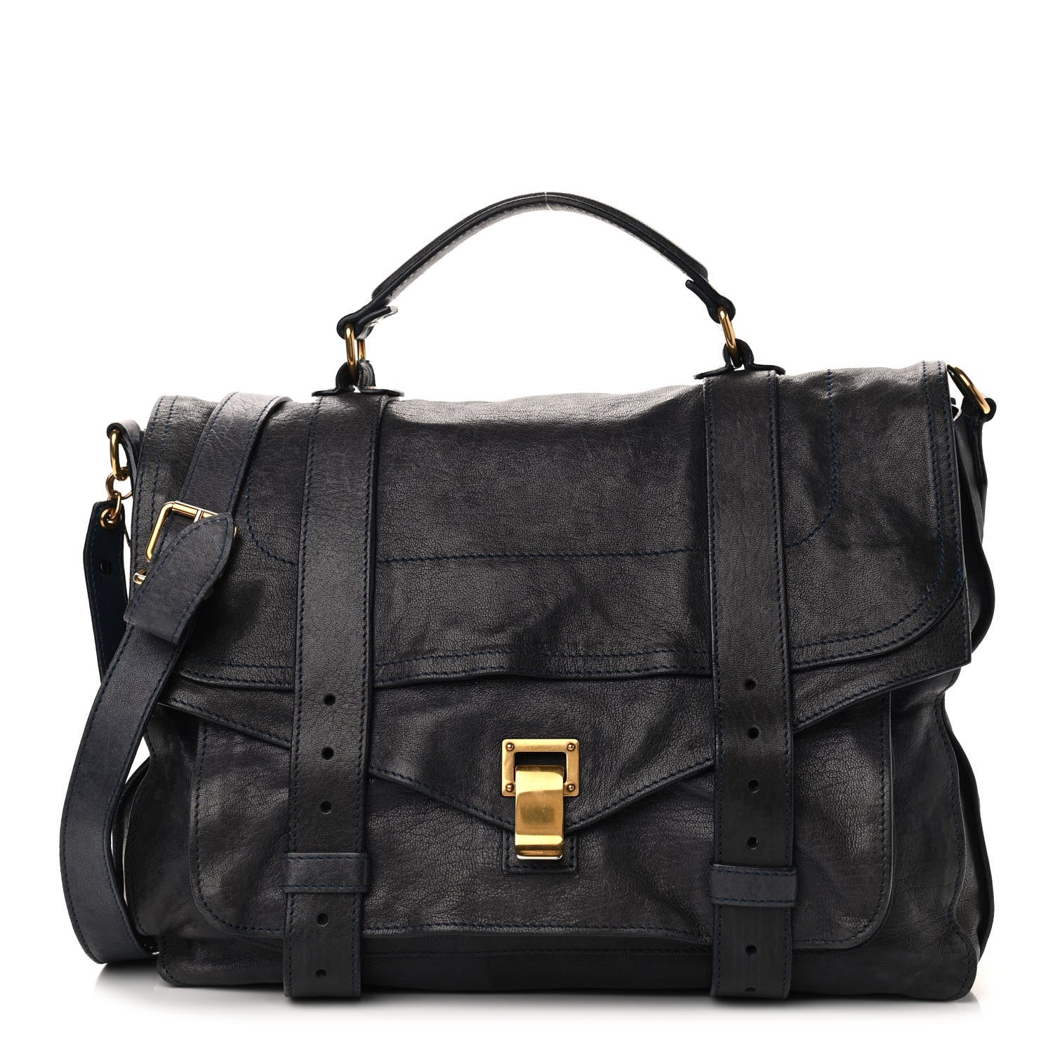 Proenza Schouler Lambskin Large PS1 Satchel Midnight 1 of 17