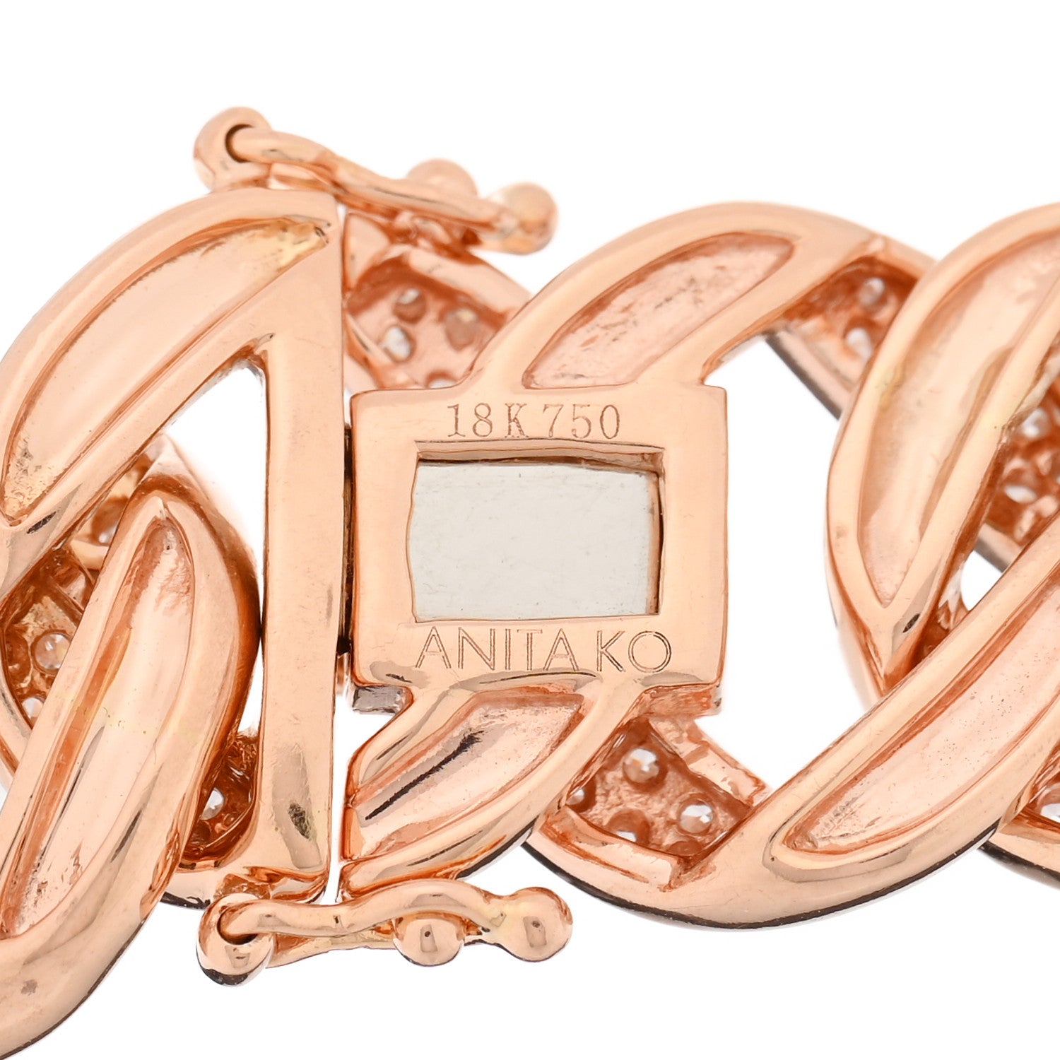 Anita Ko 18K Rose Gold Diamond Hemingway Chain Link Bracelet 3 of 4