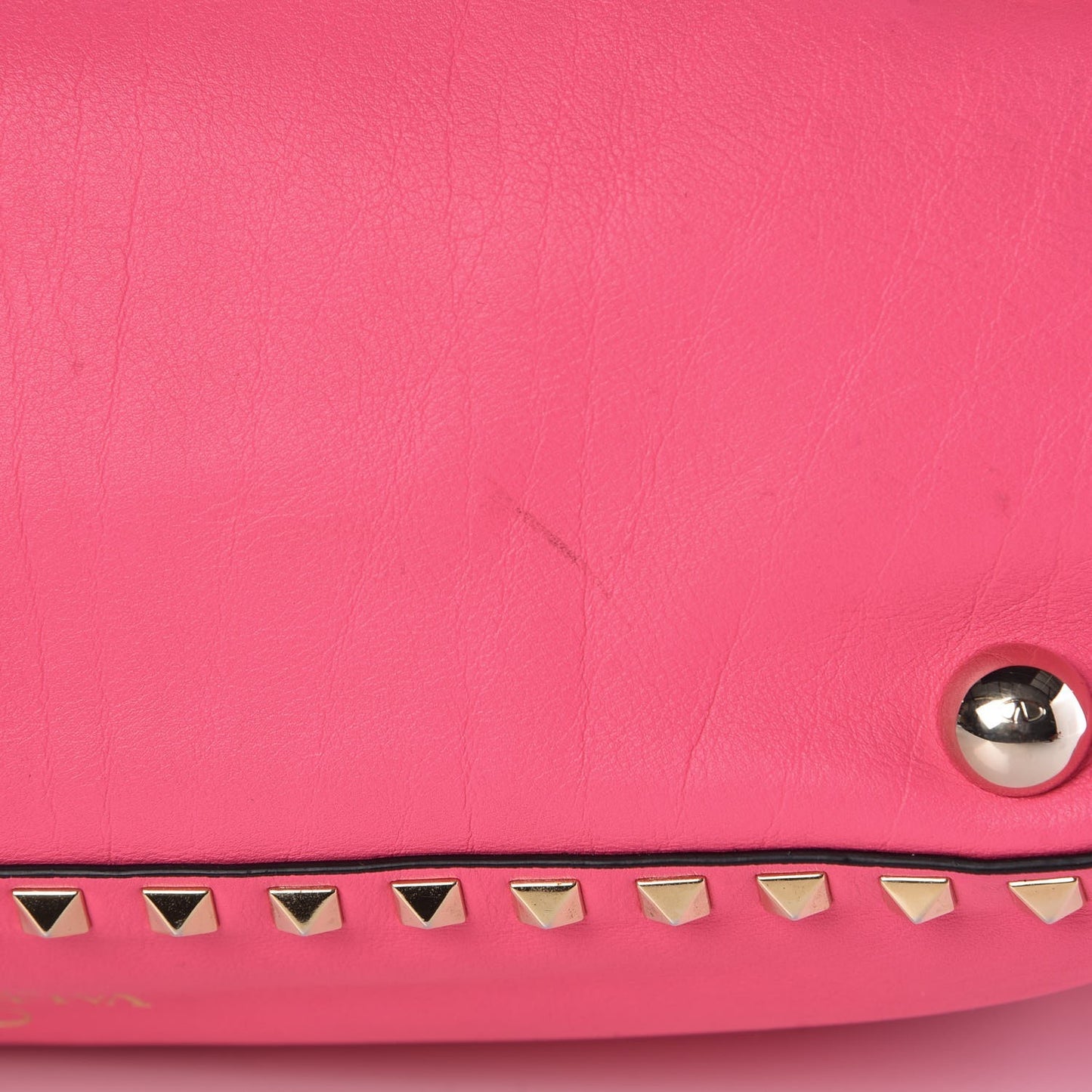 Vitello Medium Rockstud Tote Fuxia Fluo