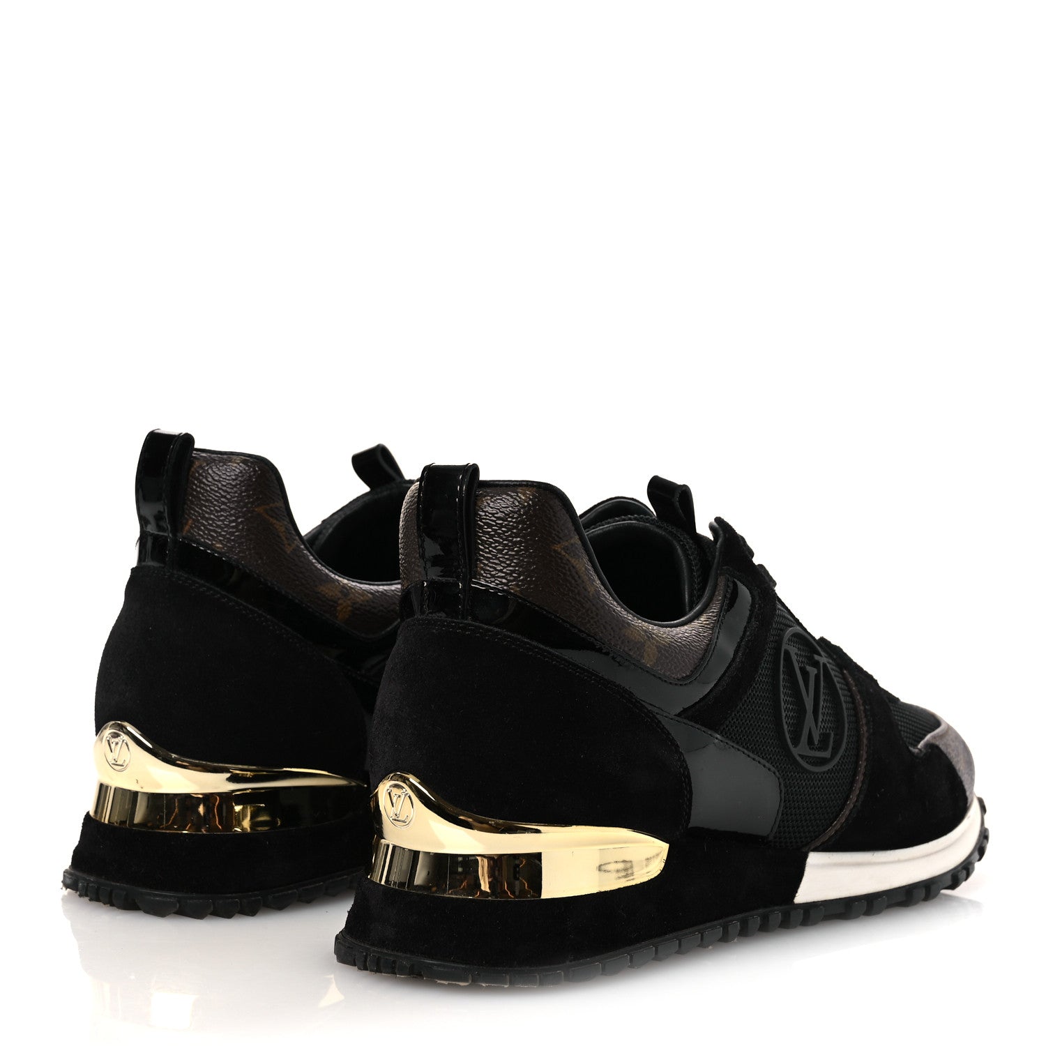 Louis Vuitton Suede Monogram Run Away Sneakers 38.5 Black 5 of 10