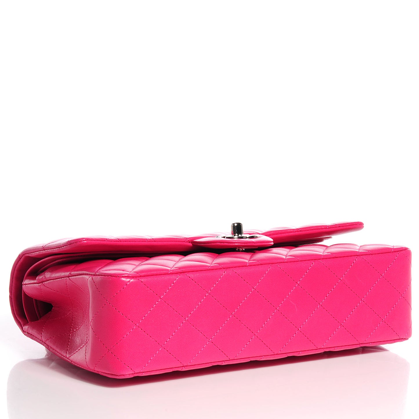 Lambskin Medium Double Flap Dark Pink