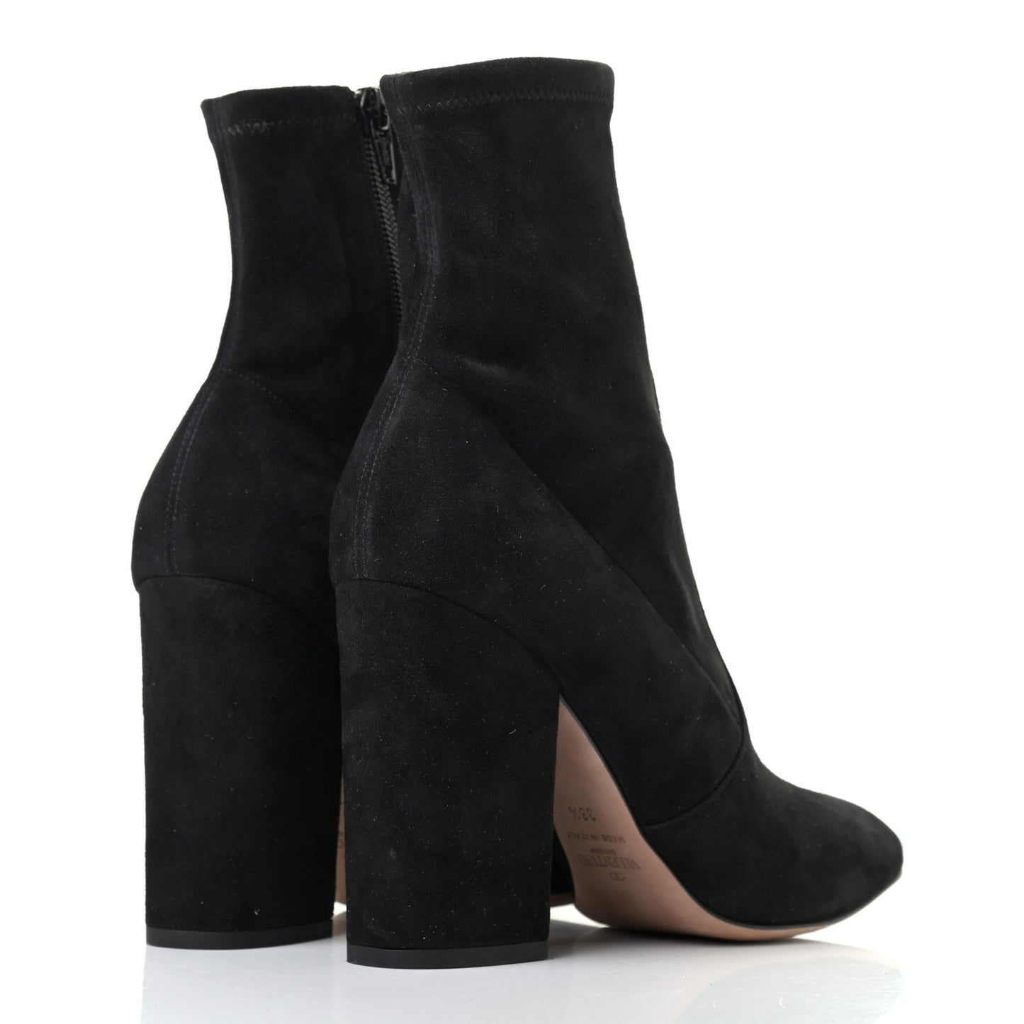 Suede Stretch 100mm Ankle Boots 36.5 Black