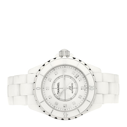 Chanel Stainless Steel Ceramic Diamond 38mm J12 Automatic Watch White 2 of 4