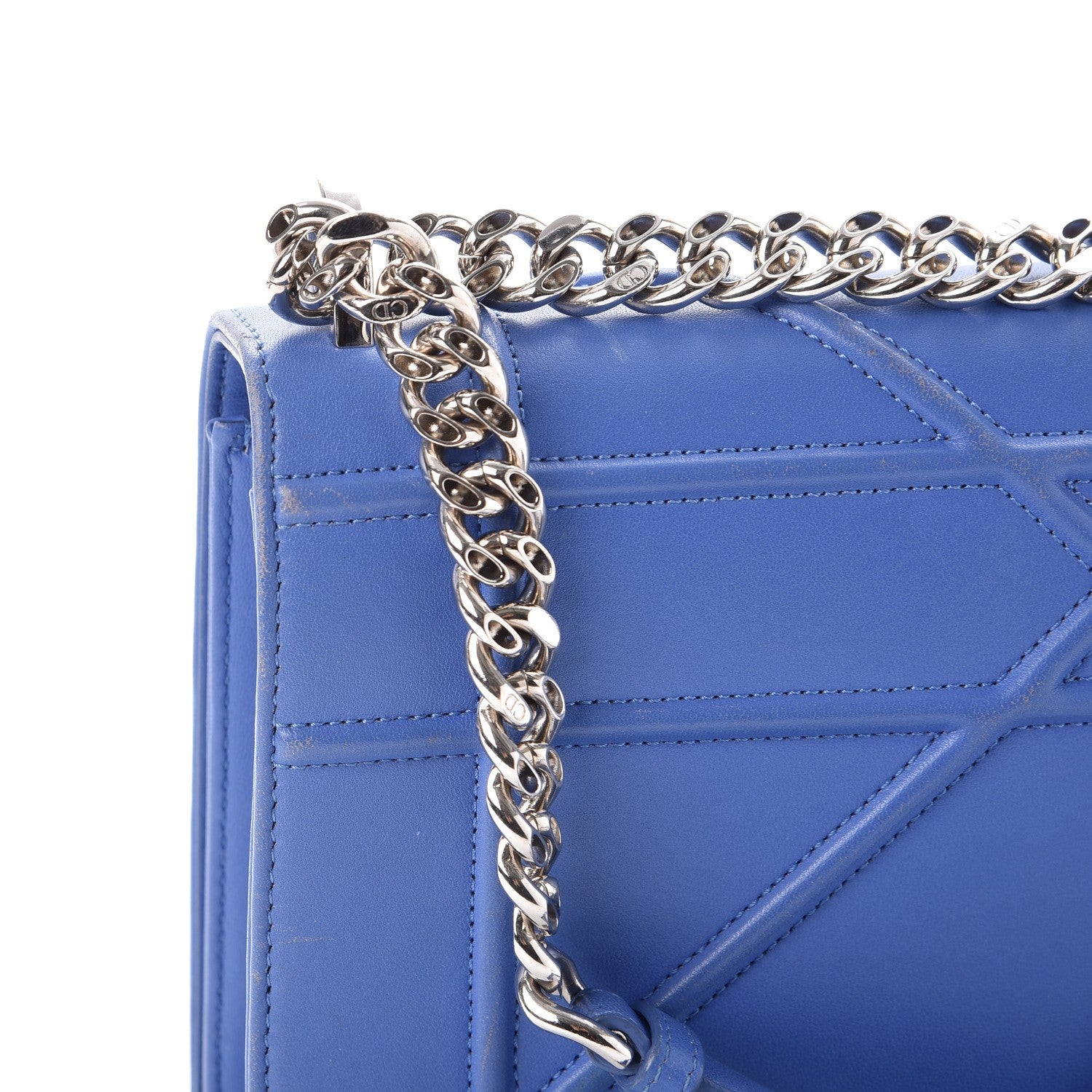 Christian Dior Lambskin Medium Diorama Flap Bag Blue 12 of 22