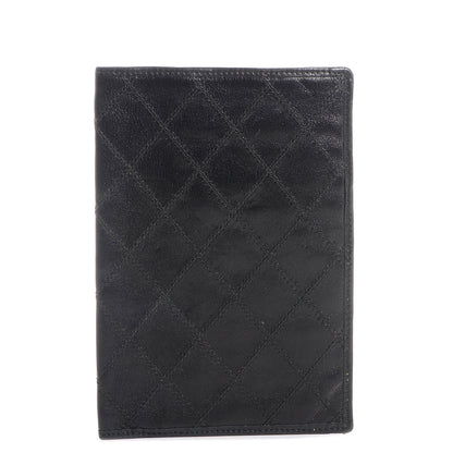 Chanel Lambskin Diamond Stitched Passport Holder Wallet Black 1 of 8