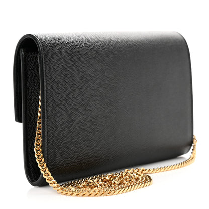 Saint Laurent Grain de Poudre Uptown Chain Wallet Black 3 of 11