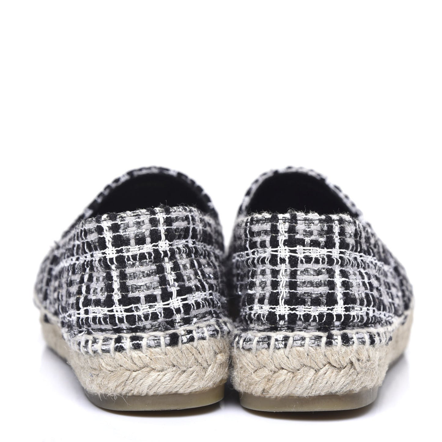 Tweed CC Espadrilles 36 Black White