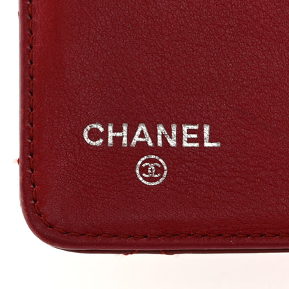 Chanel Patent Quilted Brilliant Zipped Pocket Wallet Dark Red 6 of 9