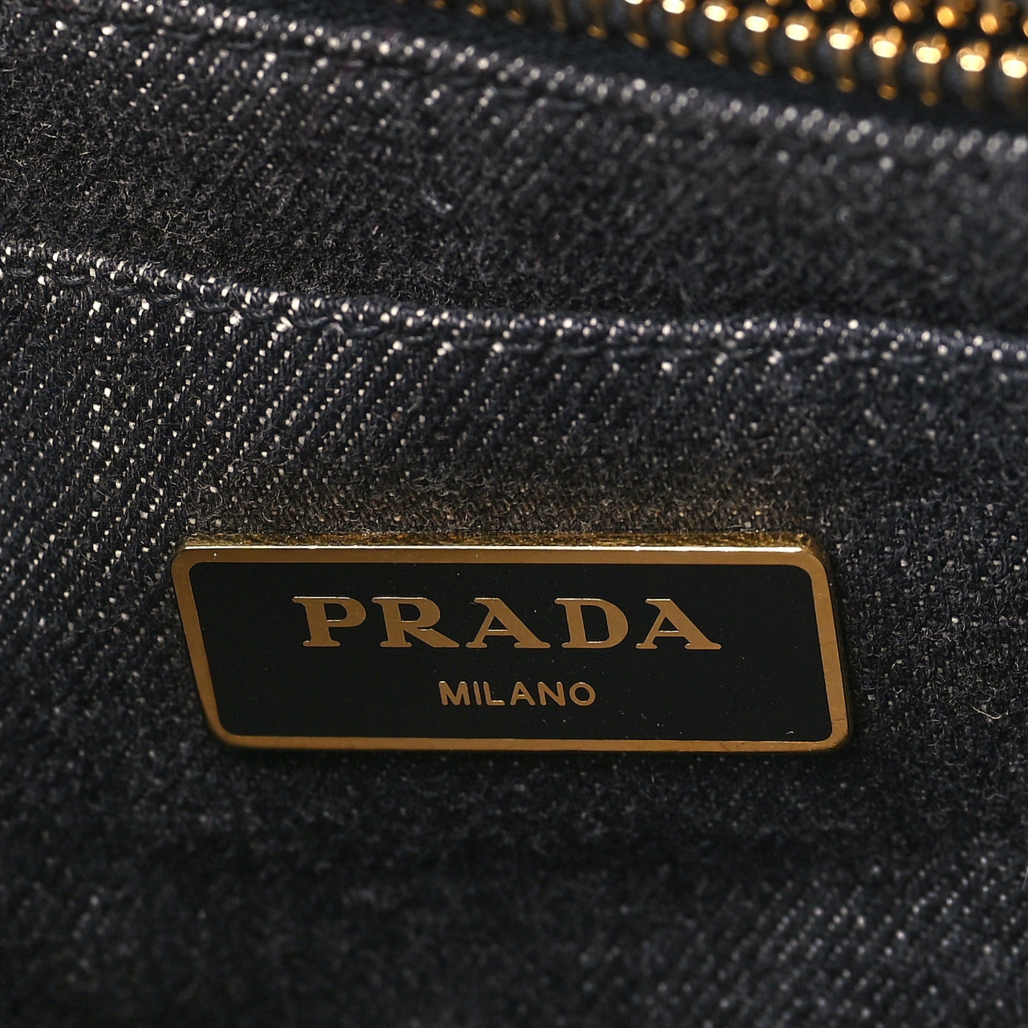 Prada Denim Small Logo Tote Black 6 of 8