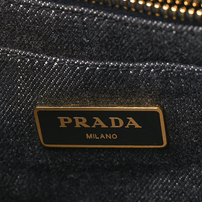 Prada Denim Small Logo Tote Black 6 of 8