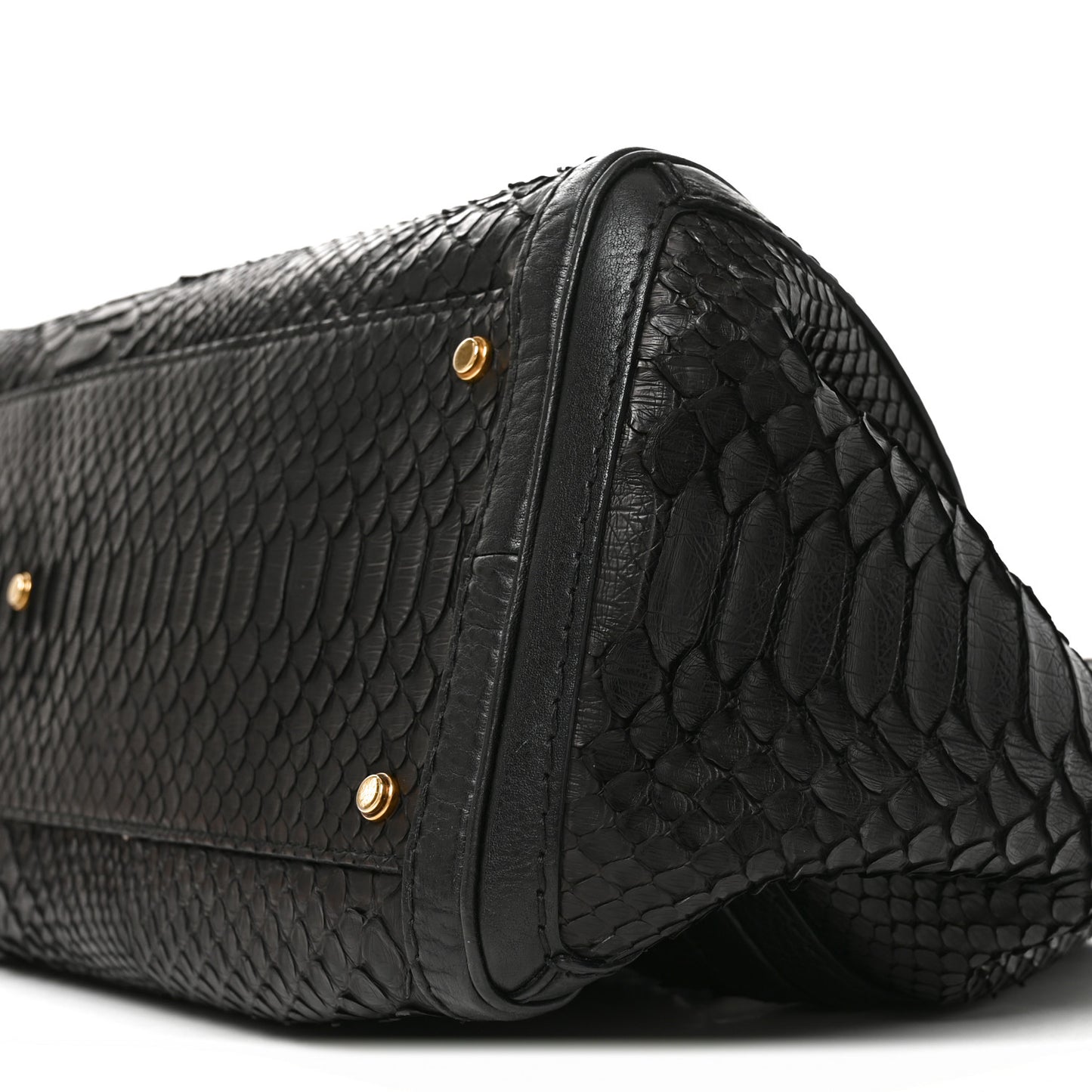 Snakeskin Large GG Running Tote Black