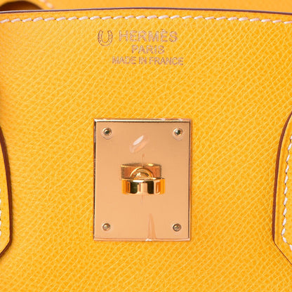 Hermes Epsom Horseshoe Birkin 35 Jaune 23 of 44