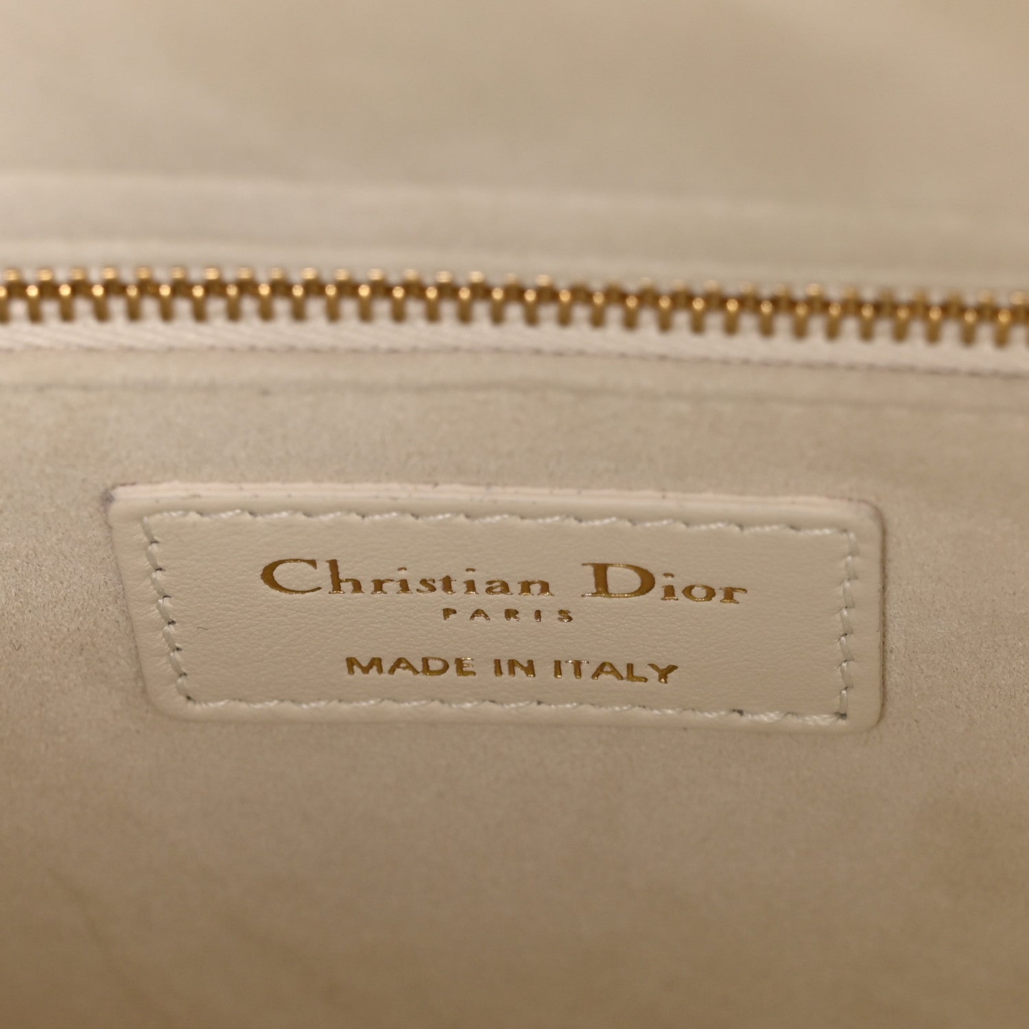 Christian Dior Calfskin Embroidered Medium Lady D-Lite White Gold 6 of 10