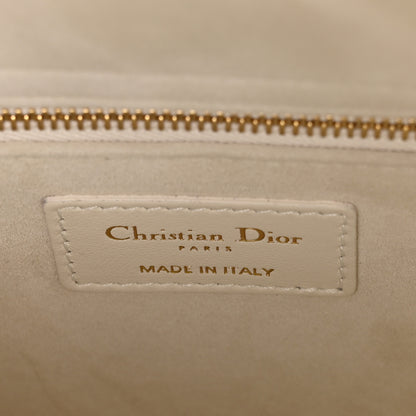 Christian Dior Calfskin Embroidered Medium Lady D-Lite White Gold 6 of 10