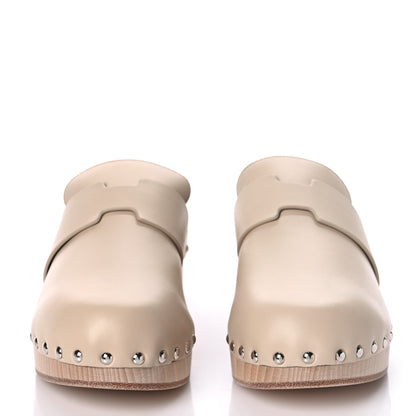 Hermes Calfskin Calya Mules 38 Hetre 2 of 9