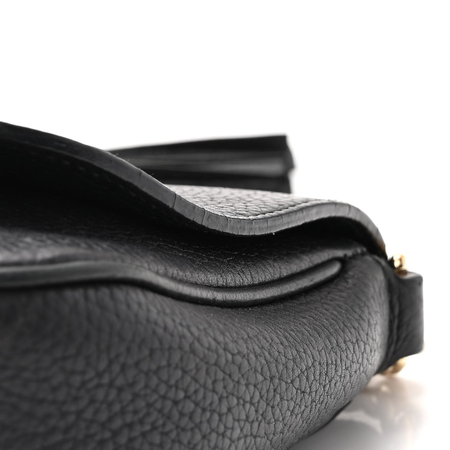 Pebbled Calfskin Medium Soho Flap Crossbody Black