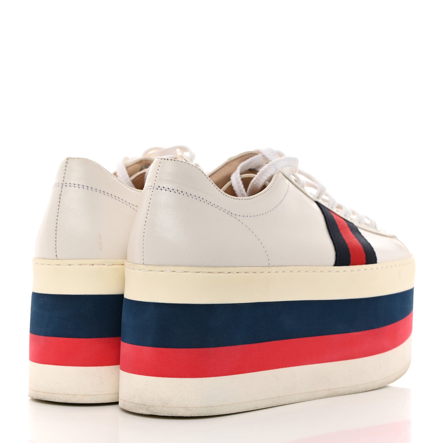 Calfskin Peggy Platform Sneakers 37 White