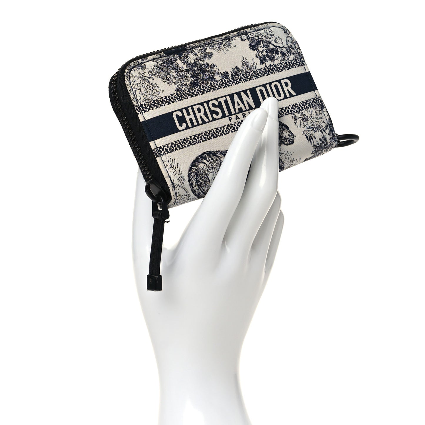 Technical Fabric Embroidered Toile De Jouy DiorTravel Detachable Card Holder Blue