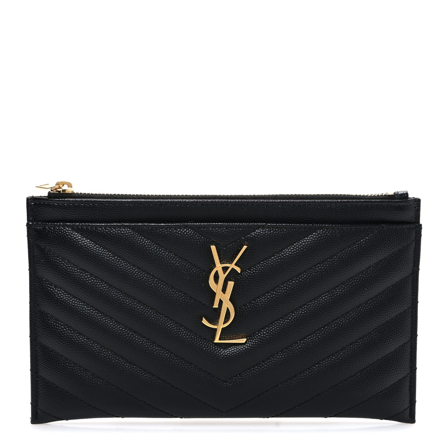 Grain De Poudre Chevron Monogram Bill Pouch Black
