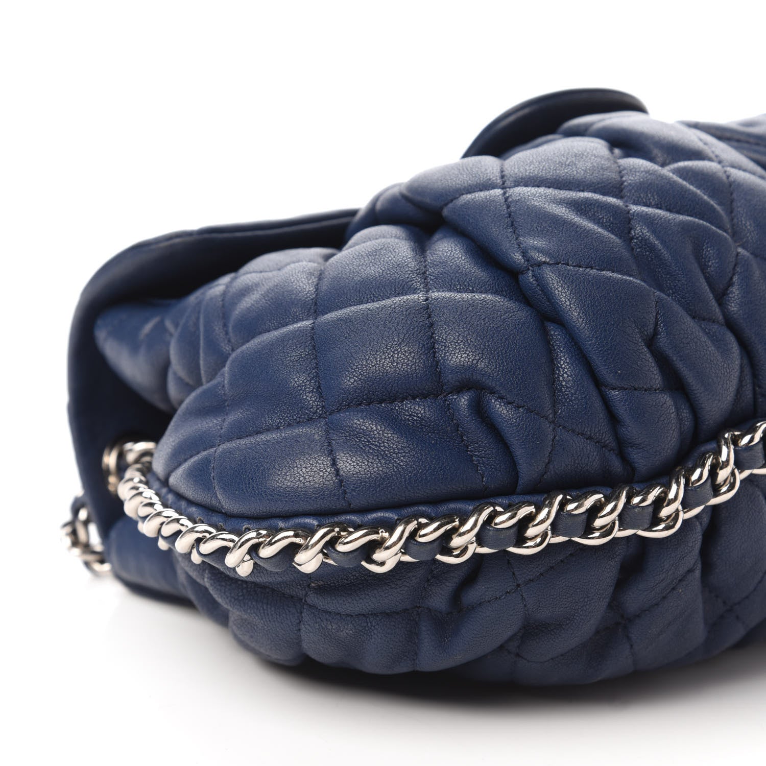 Chanel Washed Lambskin Quilted Medium Chain Around Messenger Blue 6 of 11