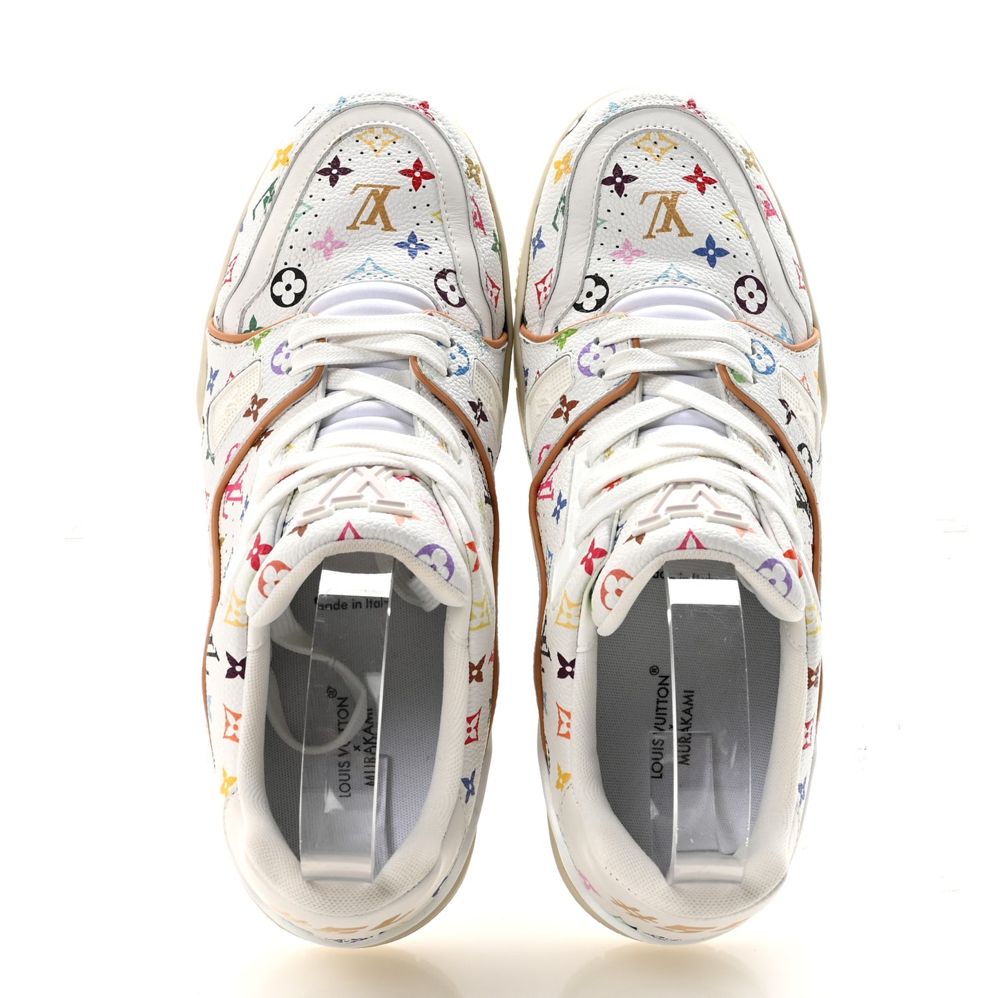 LV X TM Calfskin Monogram Multicolor Womens LV Trainer Sneakers 39 White