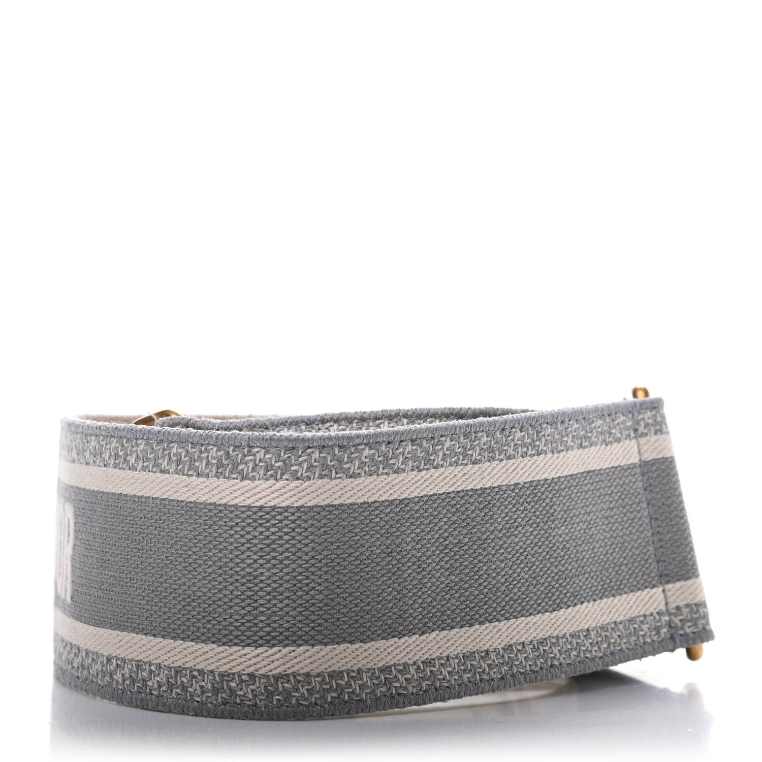 Christian Dior Canvas Embroidered Shoulder Strap Grey 2 of 3