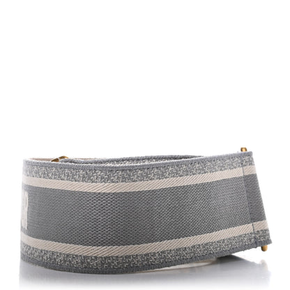 Christian Dior Canvas Embroidered Shoulder Strap Grey 2 of 3