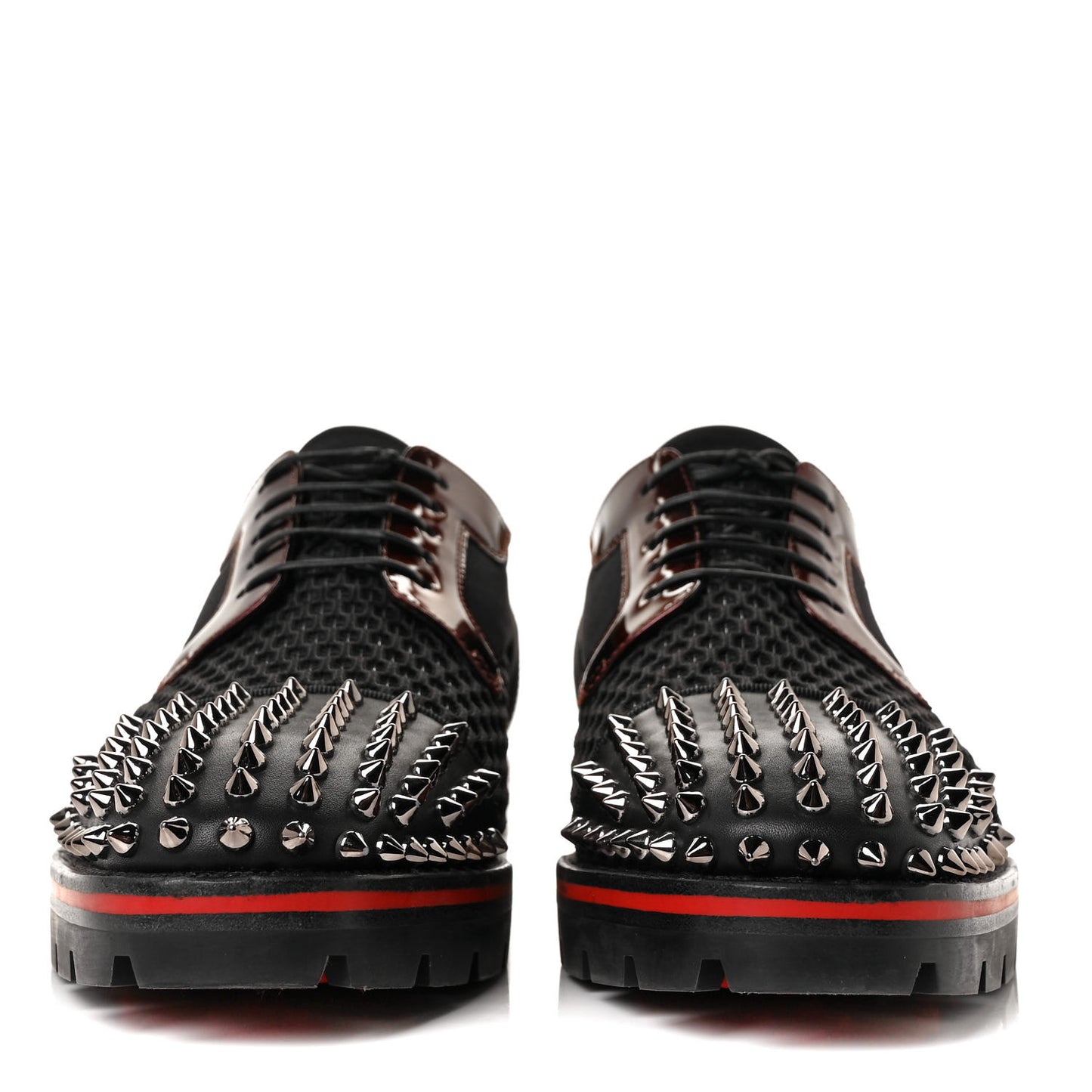 Calfskin Neoprene Lurex Studded Mens Luis Cap Toe Derby Oxfords 41 Black Silver