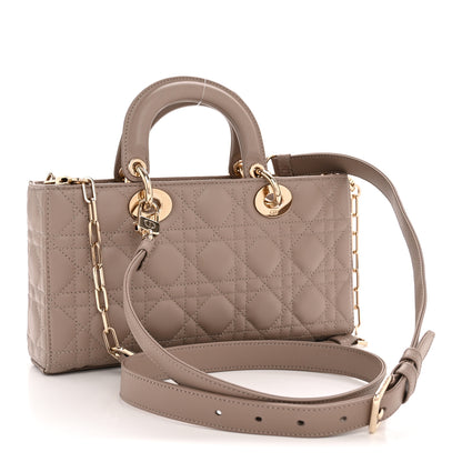 Christian Dior Lambskin Cannage Medium Lady D-Joy Warm Taupe 3 of 11