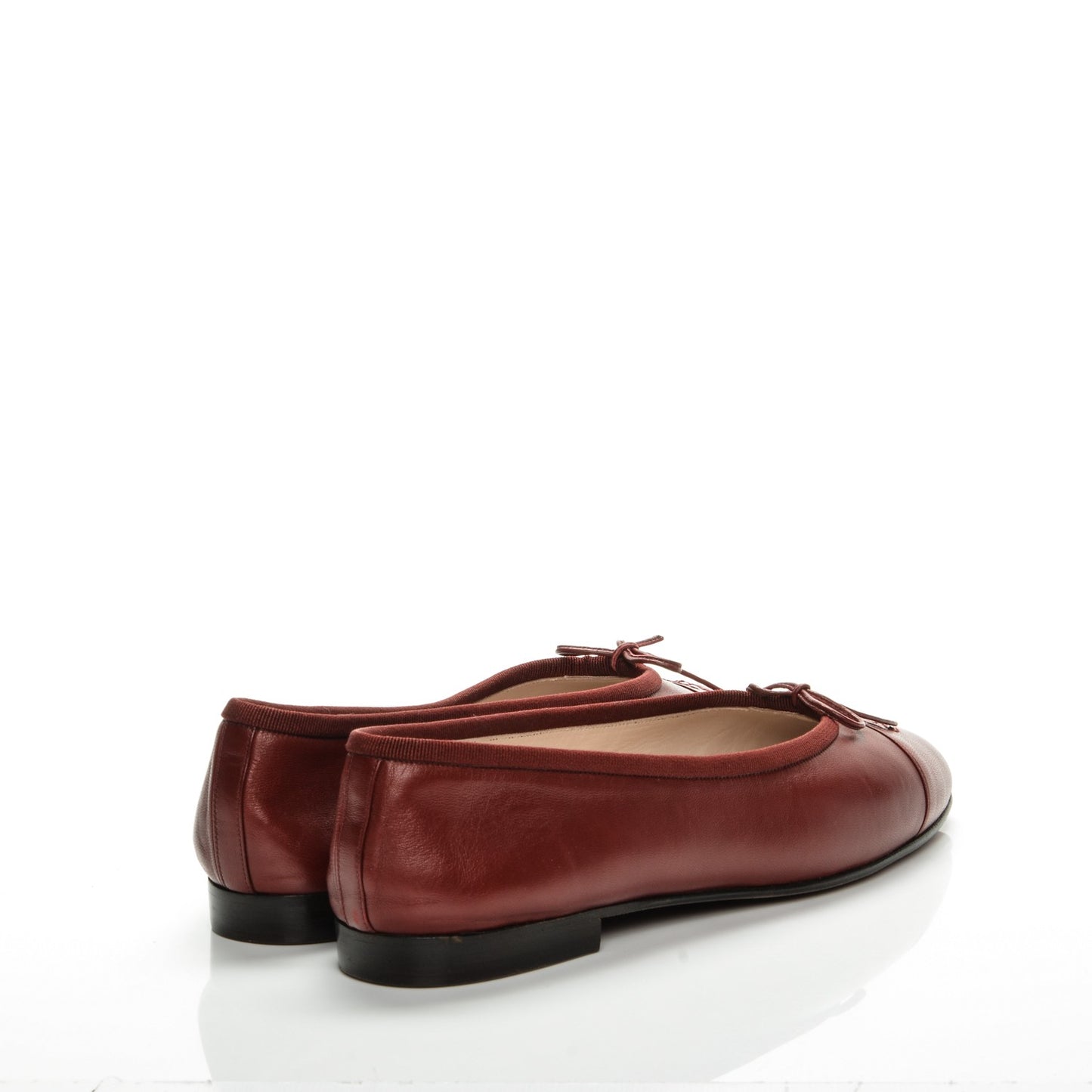 Lambskin Cap Toe Ballerina Flats 39.5 Bordeaux