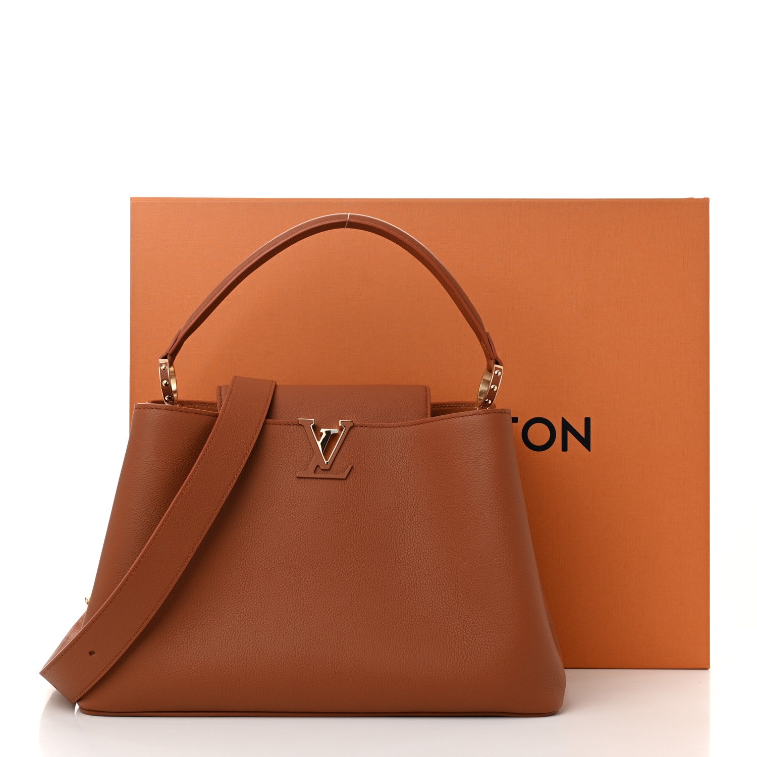 Louis Vuitton Smooth Grained Calfskin Capucines GM Souple Cognac 10 of 10