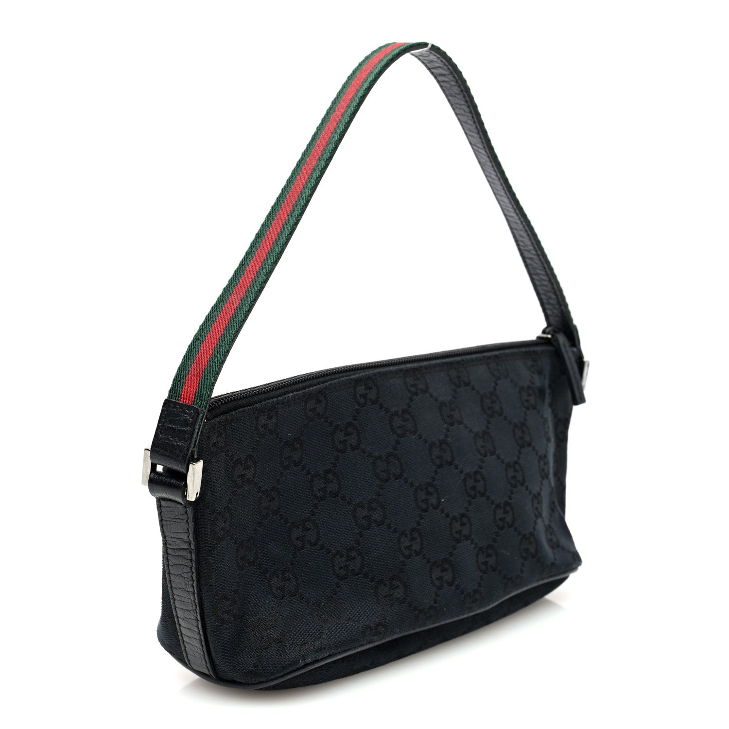 Gucci Monogram Web Boat Pochette Black 3 of 10