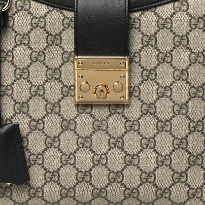 Gucci GG Supreme Monogram Medium Padlock Shoulder Bag Black 8 of 10