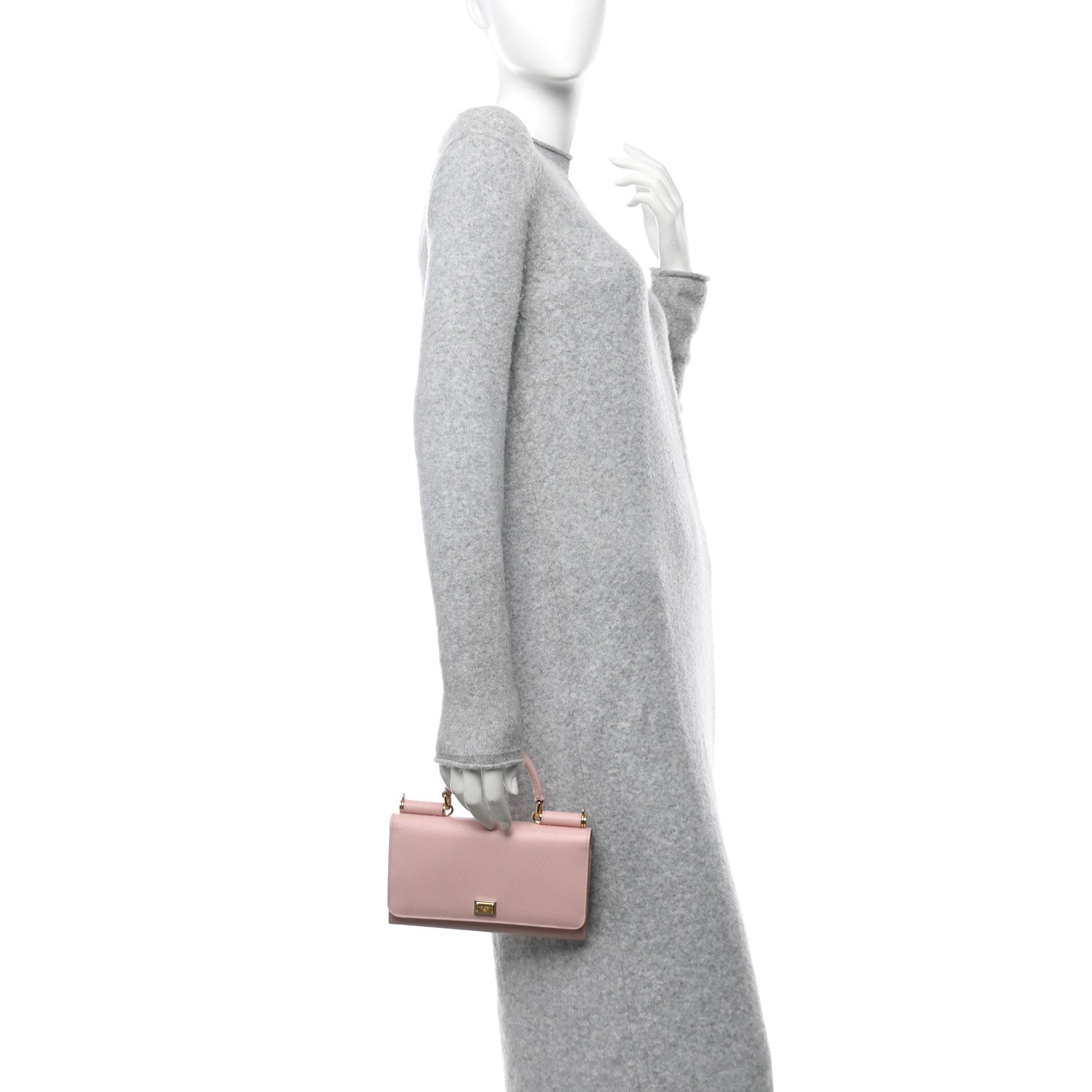 Dolce & Gabbana Dauphine Gloss Chain Strap Phone Bag Cipria 2 of 13