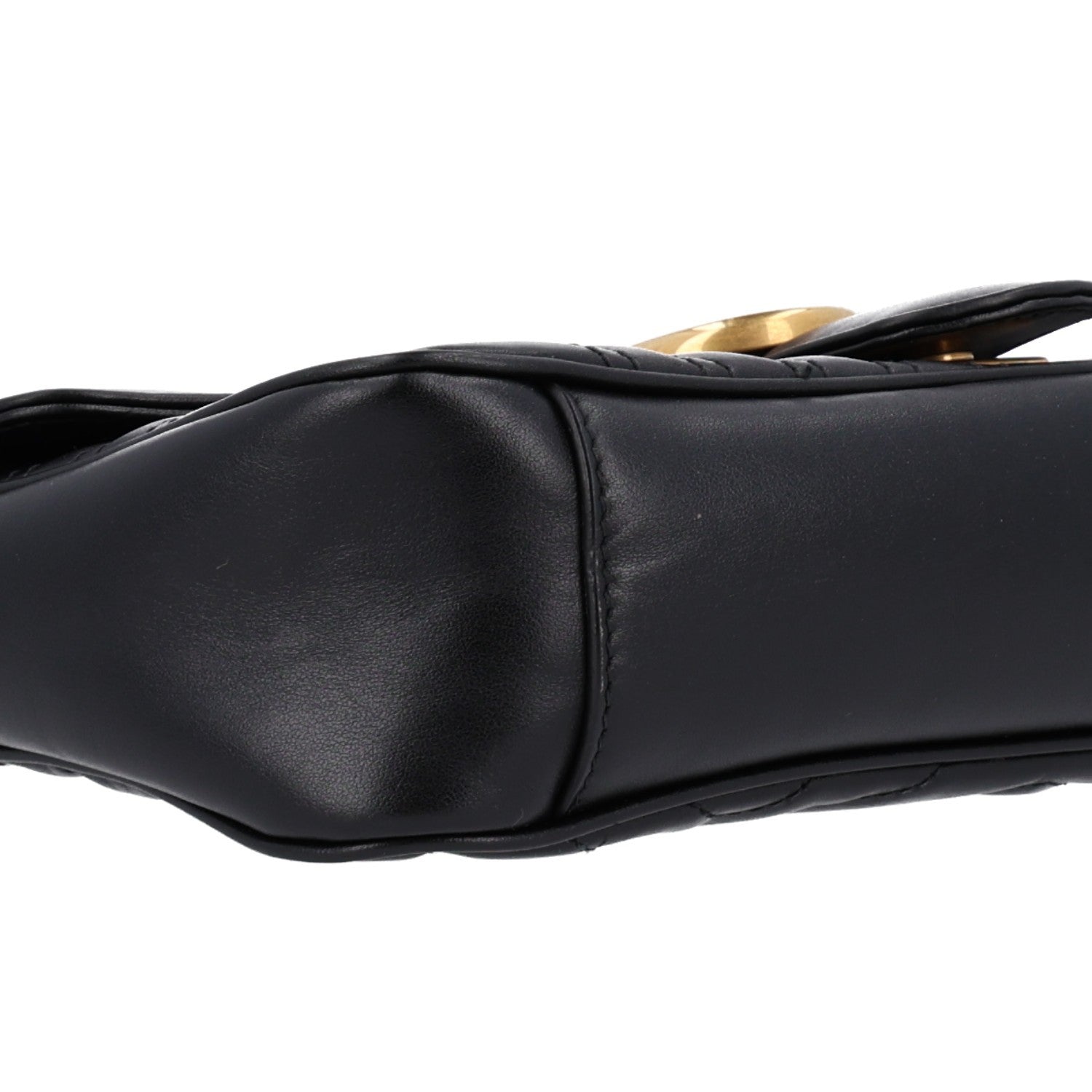 Gucci Calfskin Matelasse Small GG Marmont Shoulder Bag Black 10 of 11