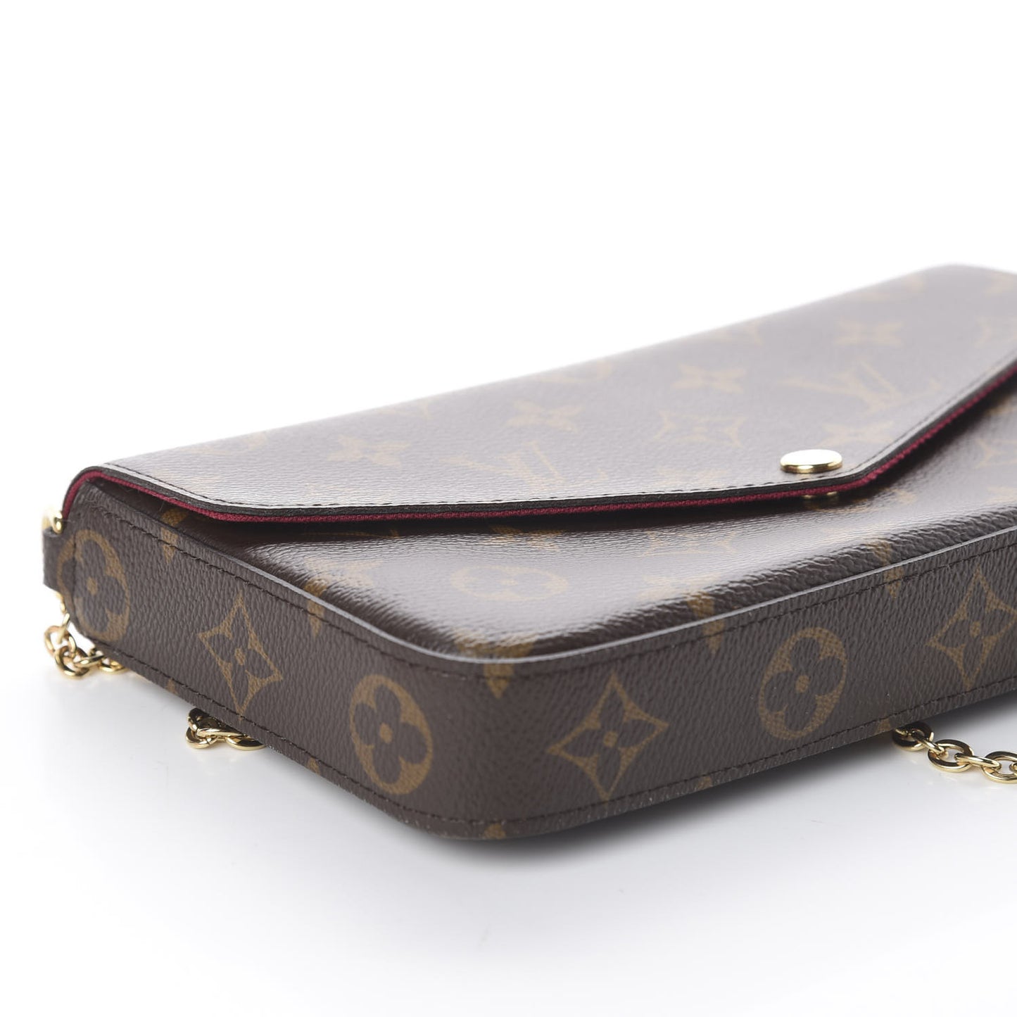 Monogram Pochette Felicie Chain Wallet Fuchsia