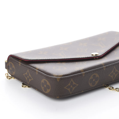 Louis Vuitton Monogram Pochette Felicie Chain Wallet Fuchsia 6 of 9
