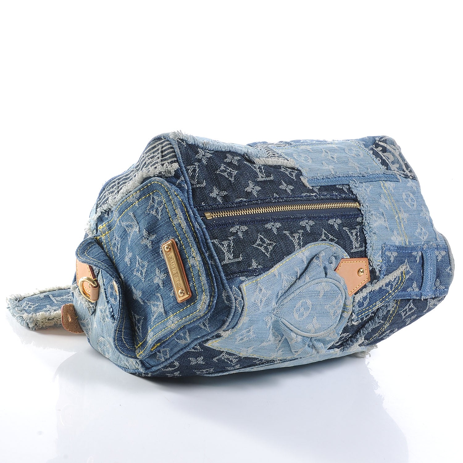 Louis Vuitton Denim Patchwork Speedy 30 Blue 4 of 8