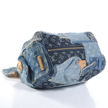 Louis Vuitton Denim Patchwork Speedy 30 Blue 4 of 8