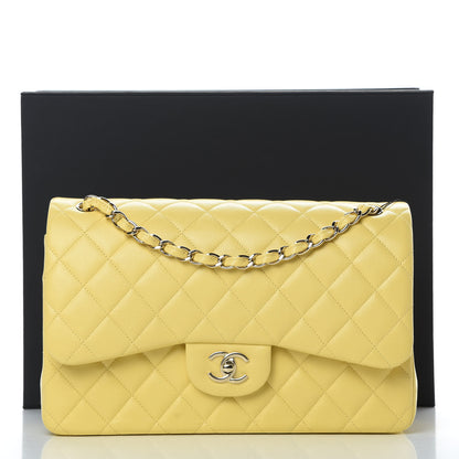 Chanel Caviar Quilted Jumbo Double Flap Yellow 11 of 11