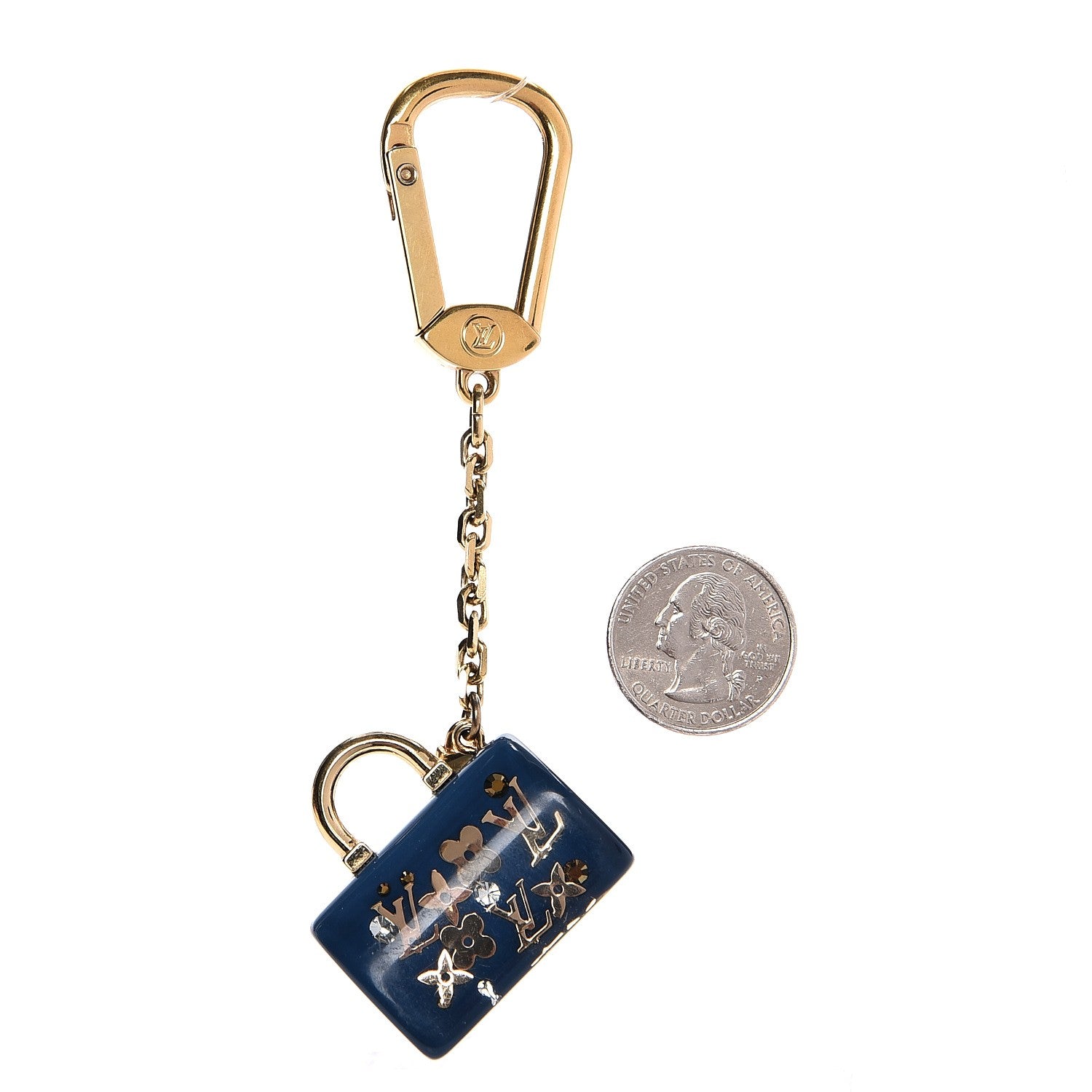 Louis Vuitton Resin Inclusion Speedy Bag Charm Key Chain Blue 2 of 3