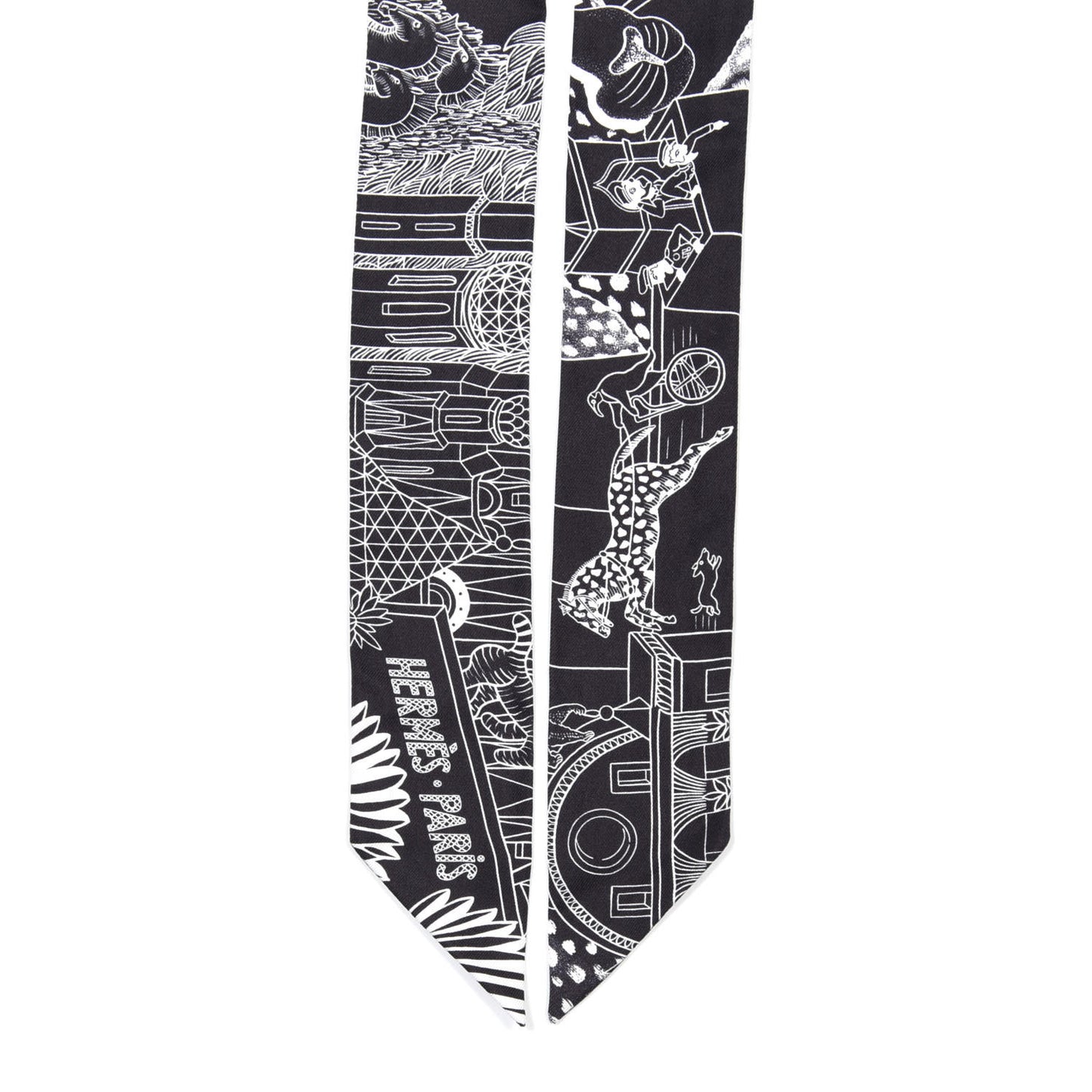 Silk Animapolis Twilly Black White